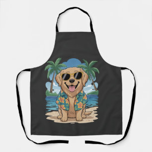 Tropical Retriever � Golden Beach Vibes Dog Apron