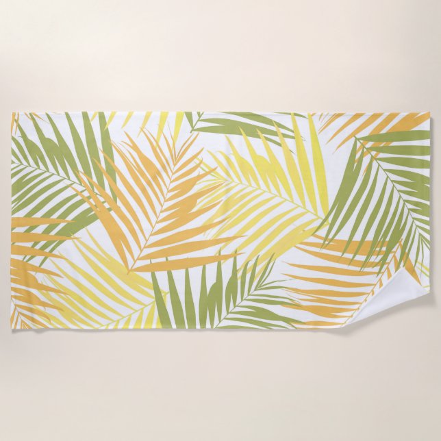 Tropical Retro #2 #palms #decor #art Beach Towel (Front)
