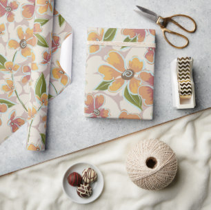 Tropical Retro Botanicals Wrapping Paper
