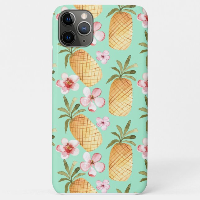 Tropical retro print on mint background Case-Mate iPhone case (Back)