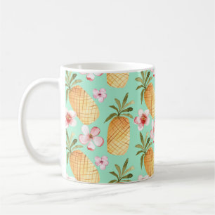 Tropical retro print on mint background coffee mug