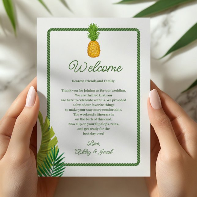 Tropical Retro Wedding Letter and Itinerary Programme (Creator Uploaded)