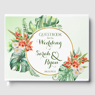 Tropical Ring Wedding Guest Book