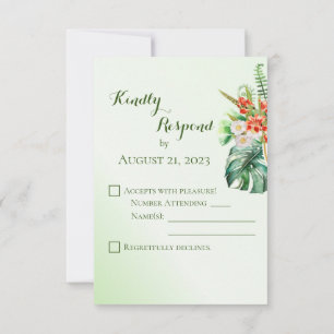 Tropical Ring Wedding RSVP w/ No Meal Options