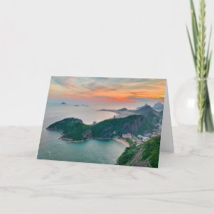 Tropical Rio de Janeiro Sunset Island City Card