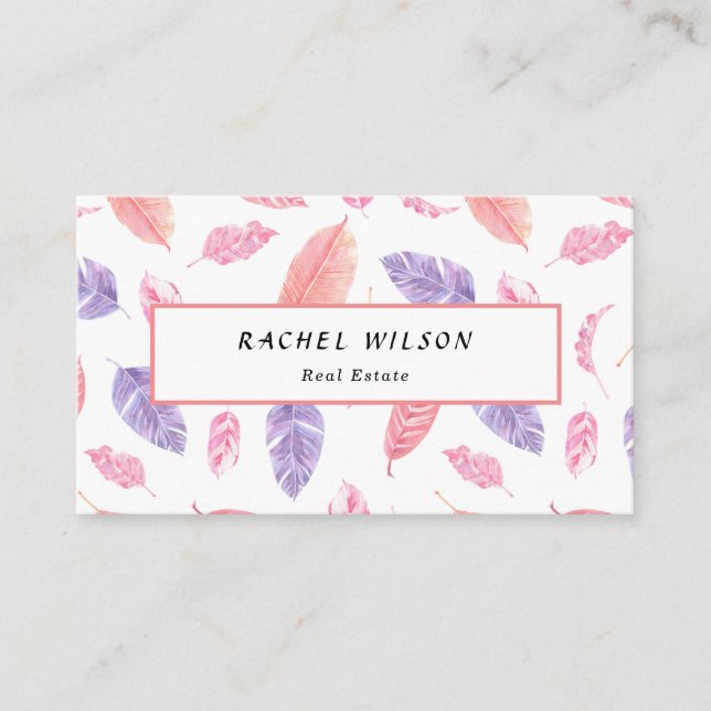 Tropical Rose White Realtor Business Card (Front)