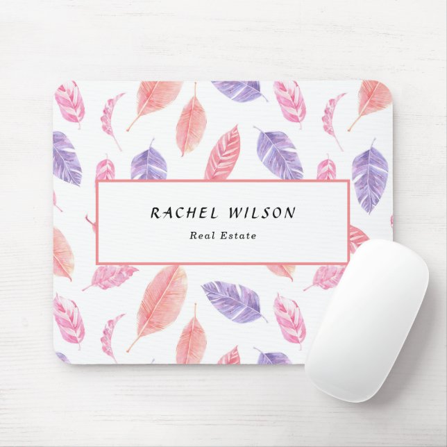 Tropical Rose White Realtor Mouse Mat (With Mouse)