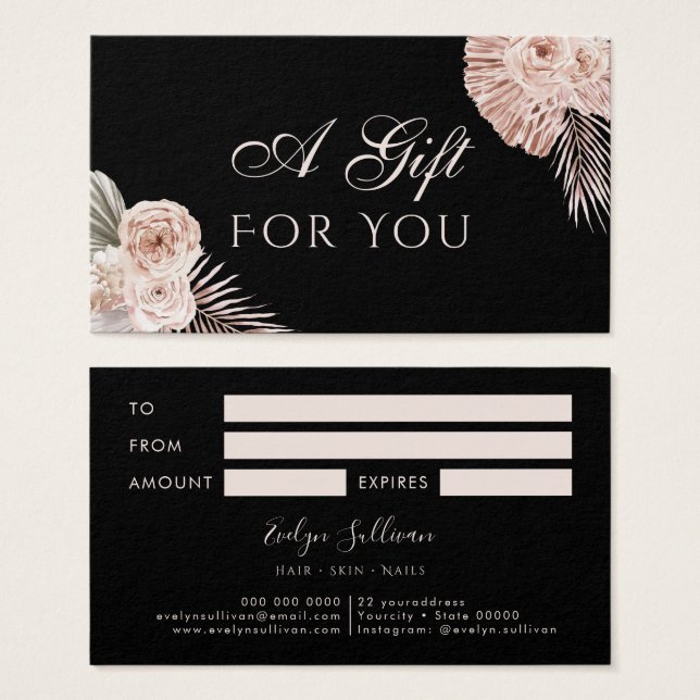 Tropical roses gift card (Front & Back)