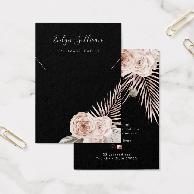 Tropical roses necklace display card (Office)