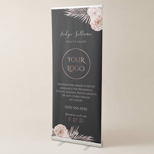 Tropical roses retractable banner (3/4)