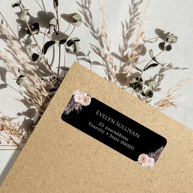 Tropical roses return address label (Creator Uploaded)