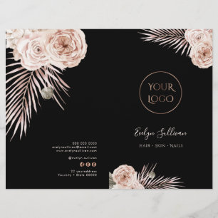 Tropical roses service menu brochure