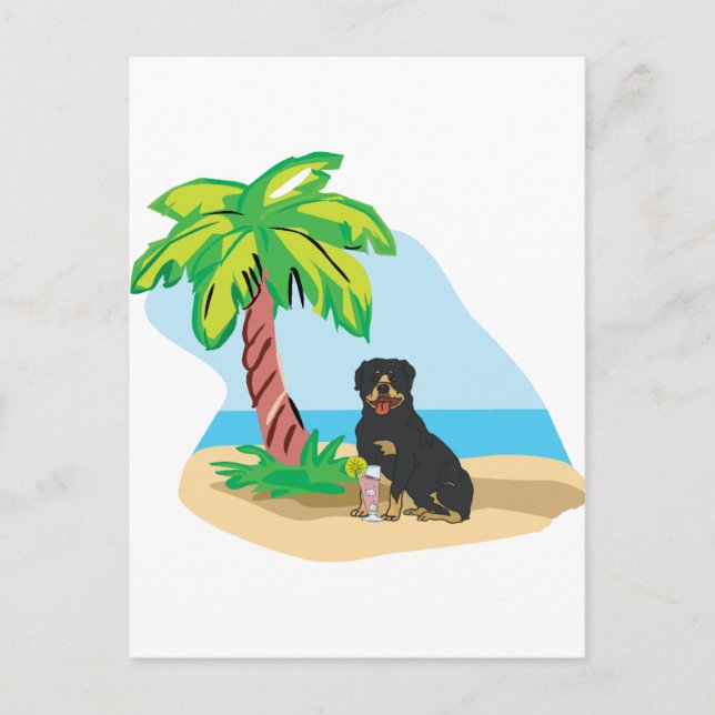 tropical rottweiler postcard (Front)
