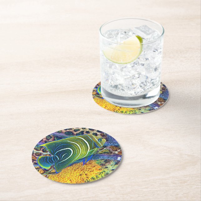 tropical  round paper coaster (Insitu)