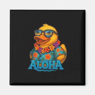 Tropical Rubber Duck Hawaiian Lei Aloha Rubber Duc Magnet