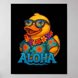 Tropical Rubber Duck Hawaiian Lei Aloha Rubber Duc Poster