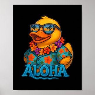 Tropical Rubber Duck Hawaiian Lei Aloha Rubber Duc Poster