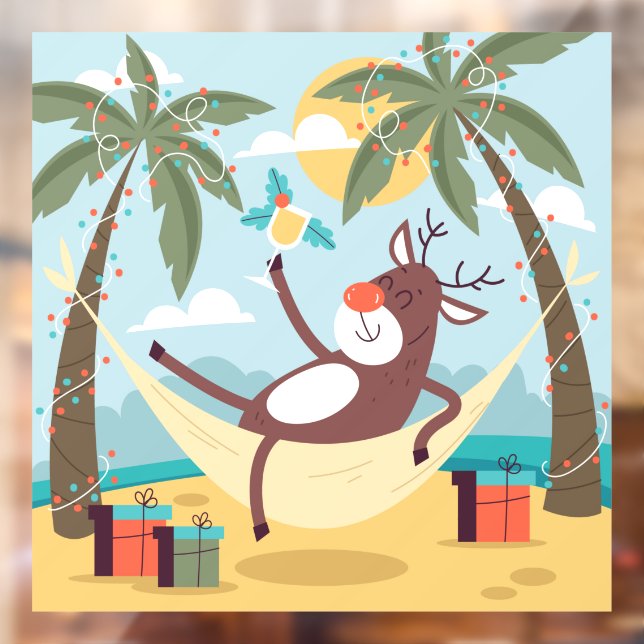 Tropical Rudolph  Window Cling (Sheet 2)