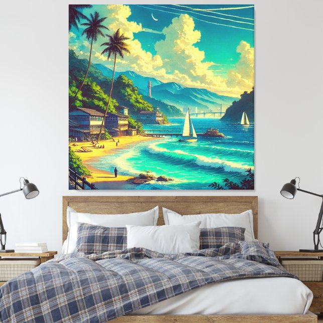 Tropical Ryukyu Dreams Canvas Print (Insitu(Bedroom))