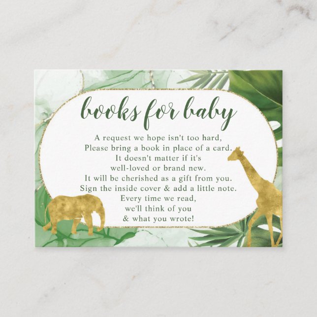 Tropical Safari Books For Baby Enclosure Card (Front)