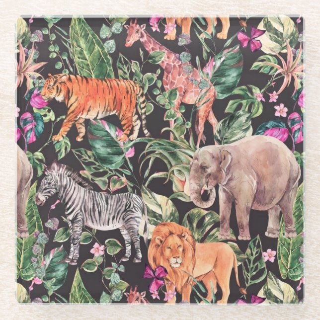 Tropical/Safari Glass Coaster (Front)