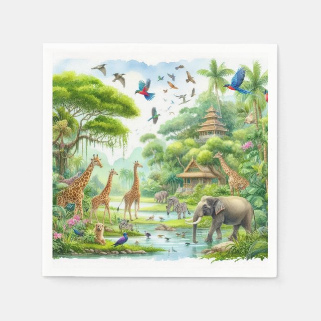 Tropical safari jungle Napkins (Front)
