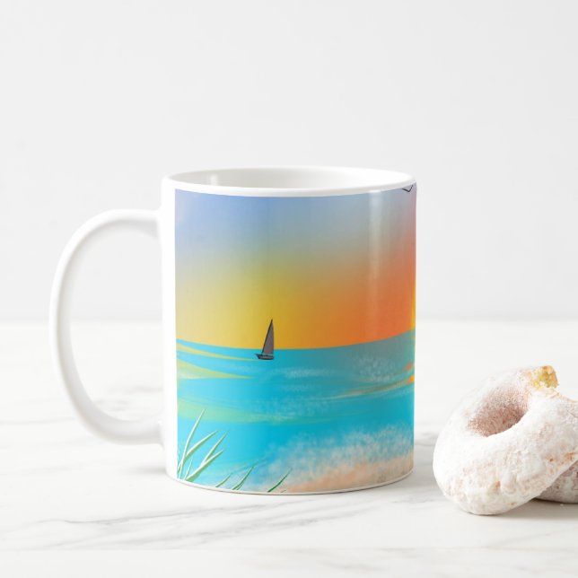 Tropical Sailboat Mug (With Donut)
