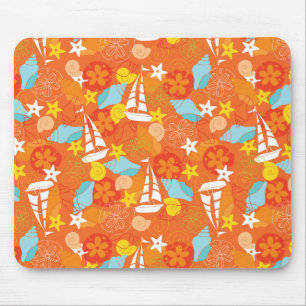 Tropical Sailboat Pattern Mouse Mat