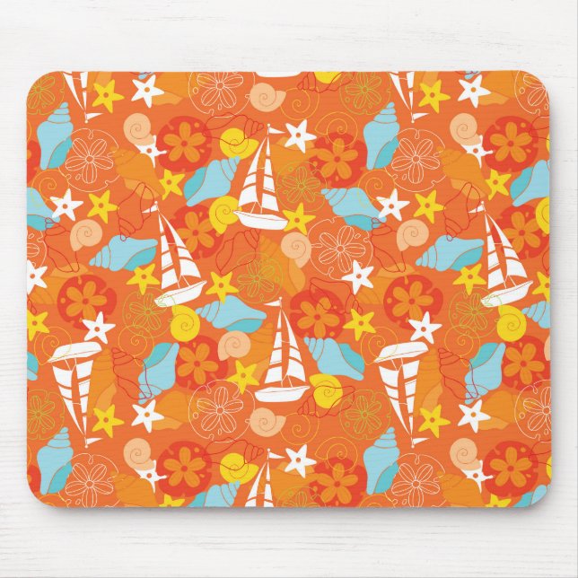 Tropical Sailboat Pattern Mouse Mat (Front)