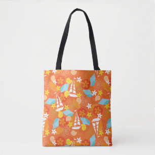 Tropical Sailboat Pattern Tote Bag