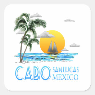 Tropical Sailing Cabo San Lucas Mexico Square Sticker