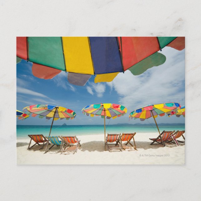 Tropical sand beach and turquoise sea. 2 postcard (Front)