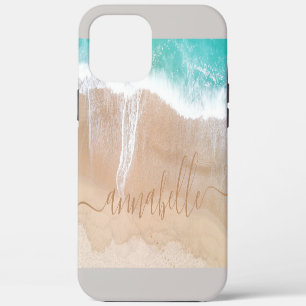 tropical sand beach ocean meditation personalised iPhone 12 pro max case