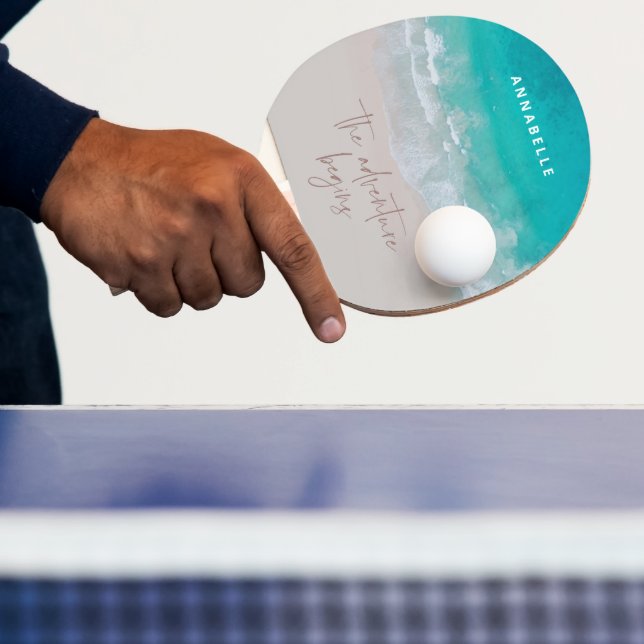 tropical sand beach ocean the adventure begins ping pong paddle (Insitu)