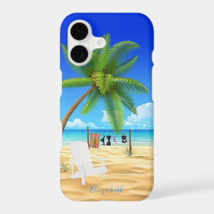 Tropical Sand Beach Scene Personalised Name