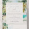 Tropical Sand Beach Watercolor Palm Trees Wedding
