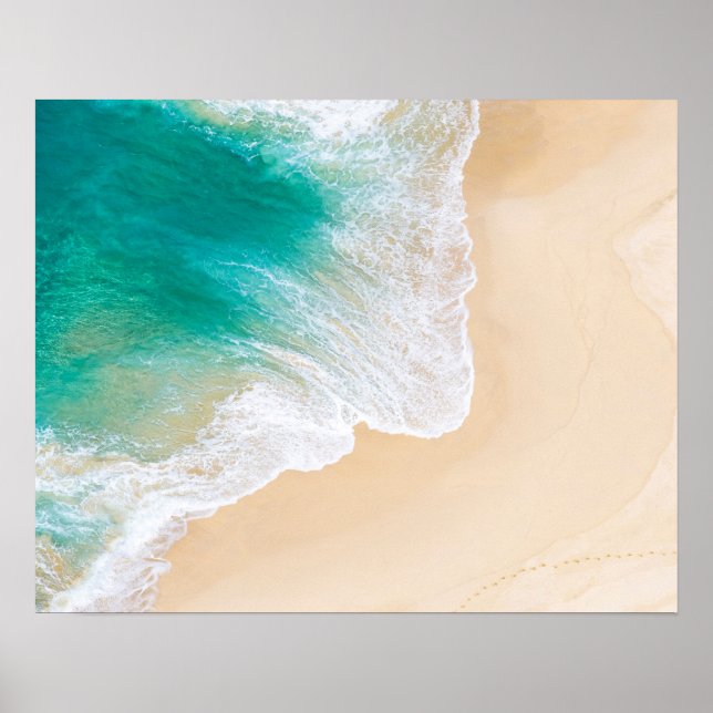 Tropical Sand Beach - Waves -  Drone View  Photog Poster (Front)