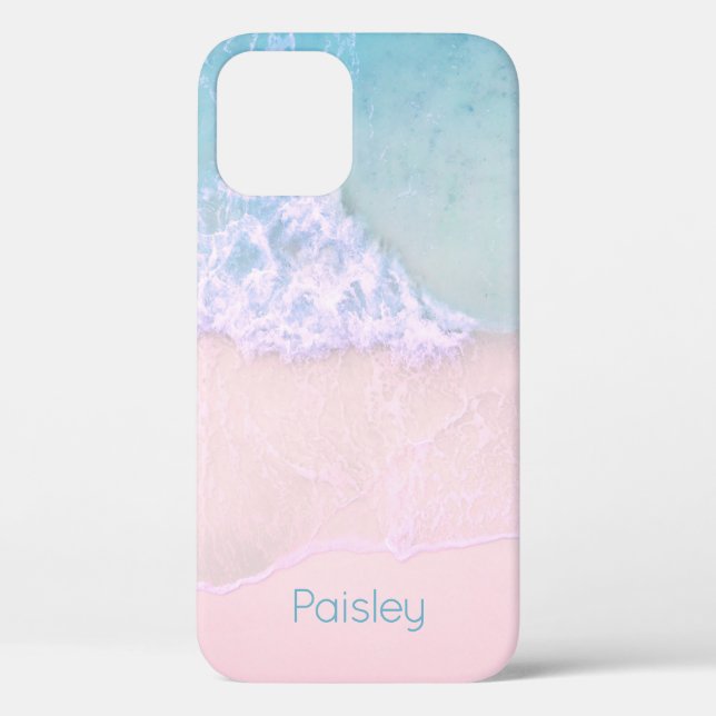 Tropical Sand Beach with Turquoise Sea Monogram Case-Mate iPhone Case (Back)