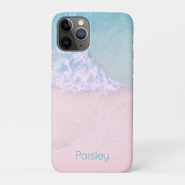 Tropical Sand Beach with Turquoise Sea Monogram Case-Mate iPhone Case (Back)