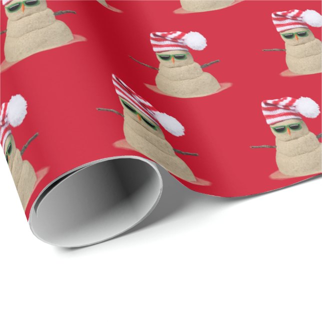 Tropical Sand Man on Red Wrapping Paper (Roll Corner)