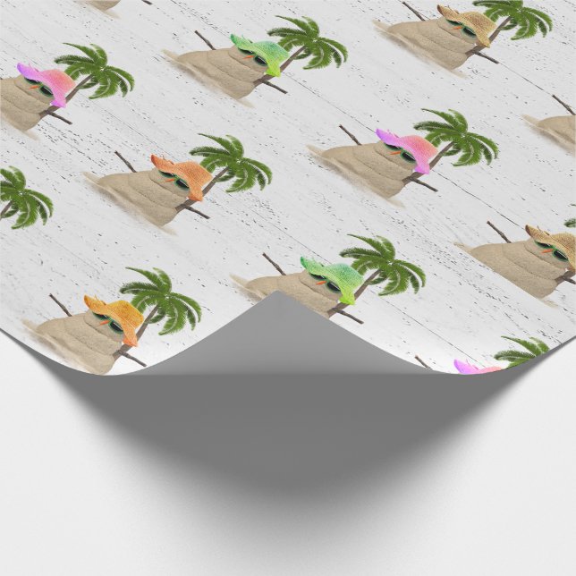 Tropical Sand Man With Palm Tree Wrapping Paper (Corner)