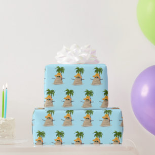 Tropical Sand Man With Palm Tree Wrapping Paper