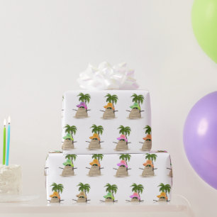 Tropical Sand Man With Palm Tree Wrapping Paper