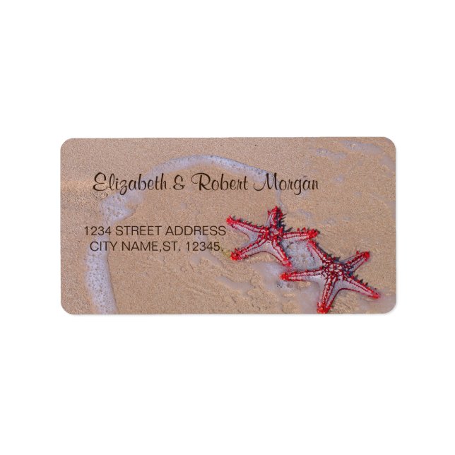 Tropical Sand,Red Starfish Label (Front)