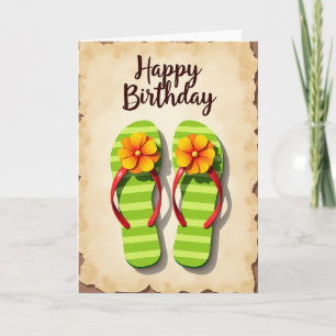 Tropical Sandals Birthday Card