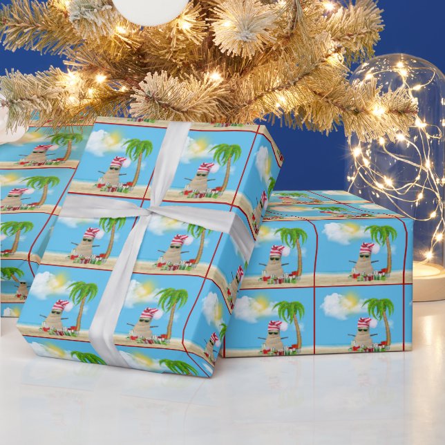 Tropical Sandman With Christmas Gifts Wrapping Paper (Holidays)