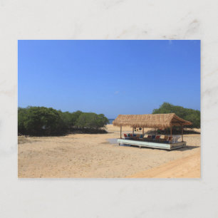 Tropical sandy beach postcard