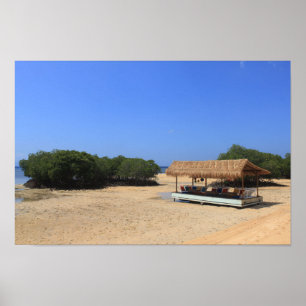Tropical sandy beach poster