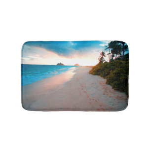 Tropical Sandy Beach Sunset Bath Mat