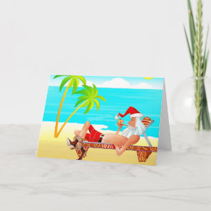 Tropical Santa Christmas Card
